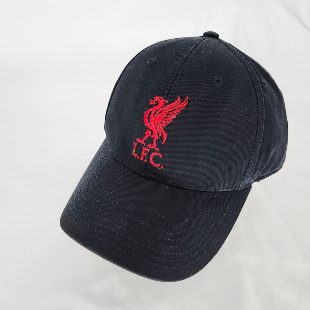 Liverpool FC Mens Hat One Size Black Red Liver Bird Crest Soccer Fan Cap